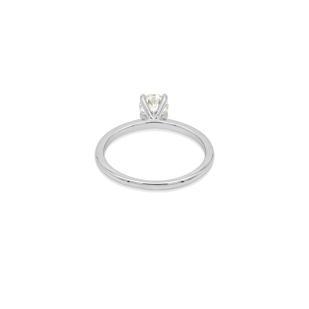 Natural Diamond Solitaire Engagement Ring in 18K White Gold