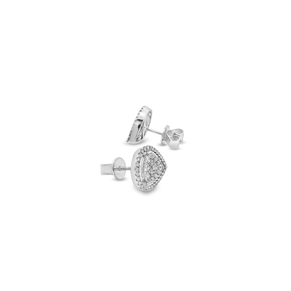 Natural Diamond Eternal Pear Cluster Stud Earrings in 18K White Gold hover