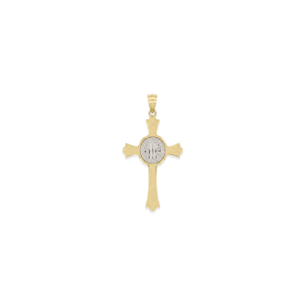 18K Gold Dual-Tone Benedictine Crucifix Pendant