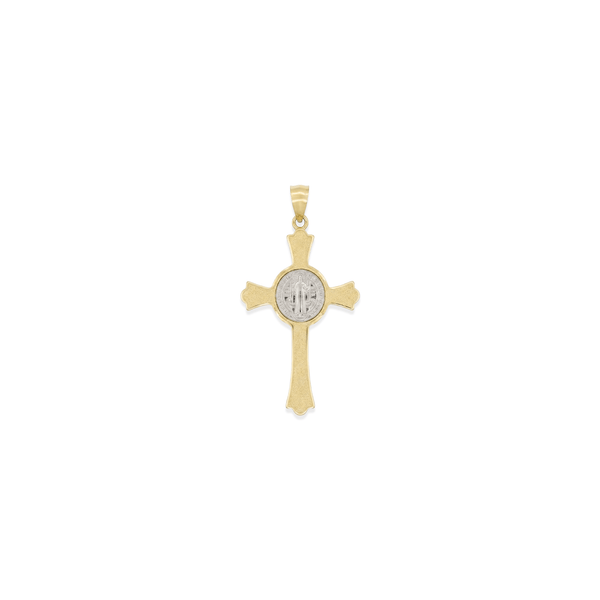 18K Gold Dual-Tone Benedictine Crucifix Pendant hover