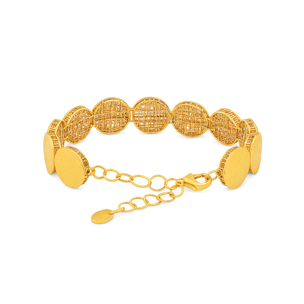 18K Gold Coin-Disc Bracelet – High Polish Finish
