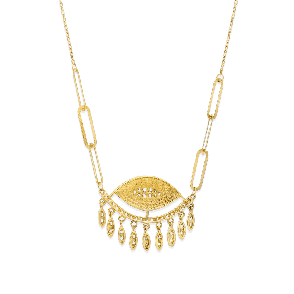 Gold Jewellery Turquoise Celeste Eye Pendant Necklace