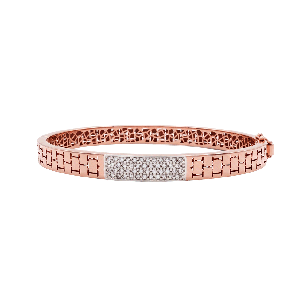Gold Jewellery Rose Grid Zircon Bangle
