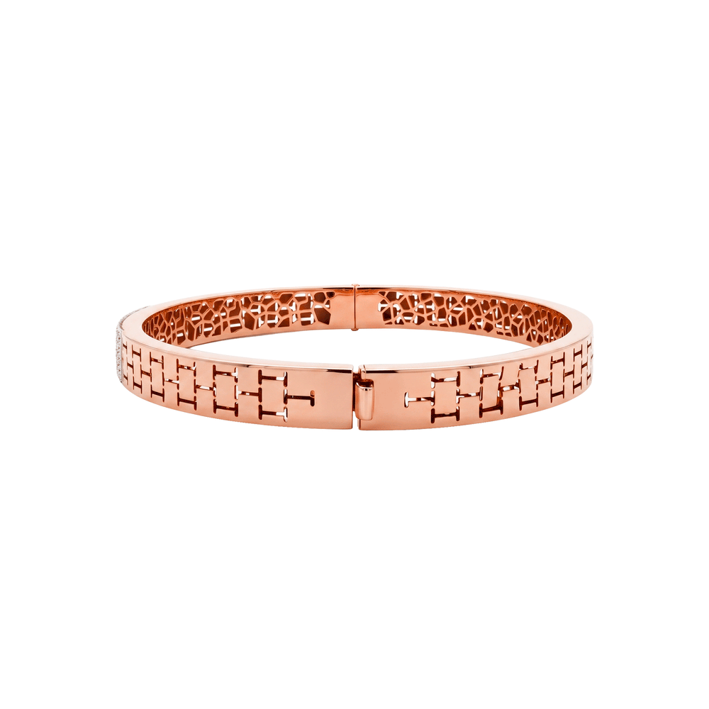 Gold Jewellery Rose Grid Zircon Bangle
