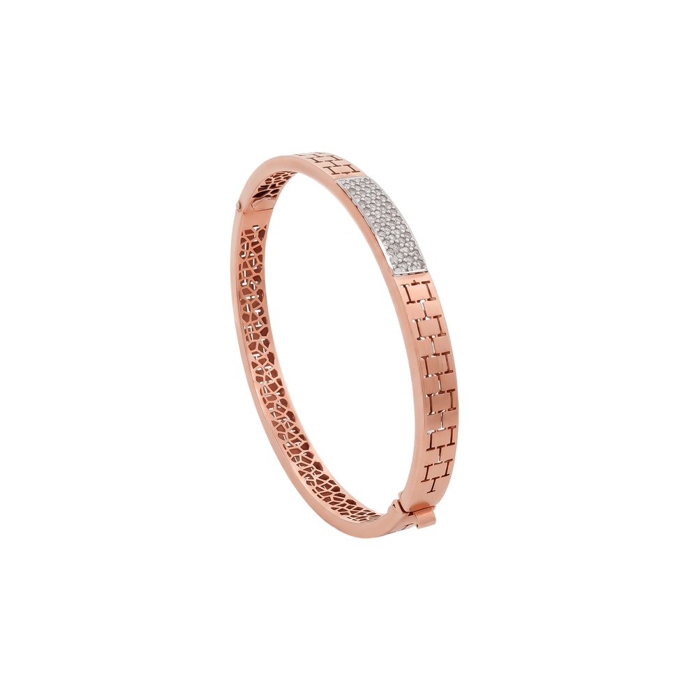 Gold Jewellery Rose Grid Zircon Bangle