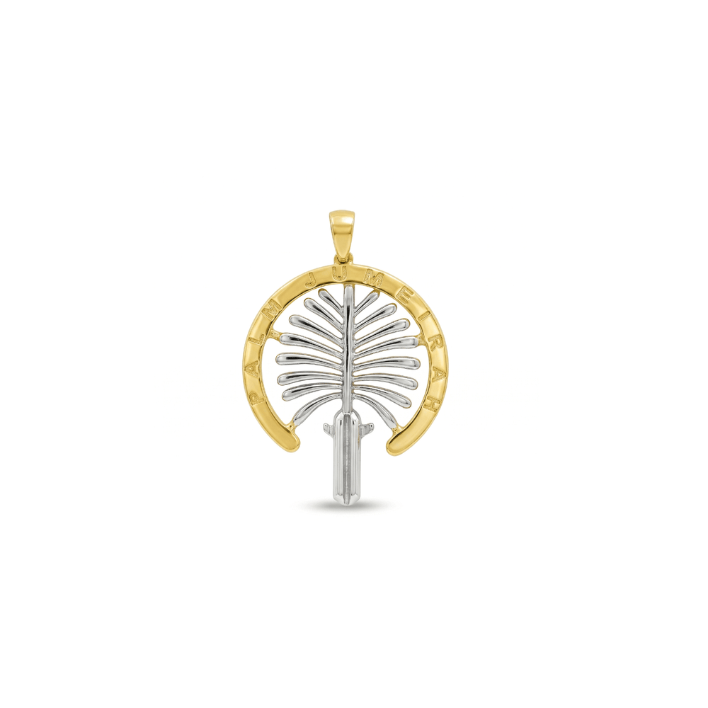Gold Jewellery Golden 18K Palm Jumeirah Emblem Pendant