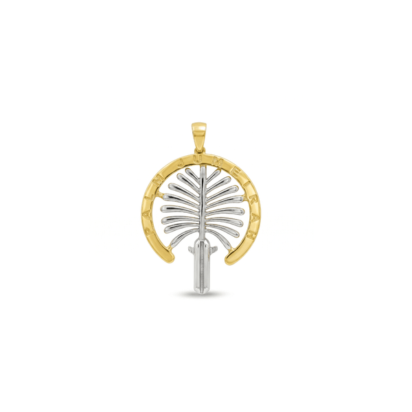 Gold Jewellery Golden 18K Palm Jumeirah Emblem Pendant