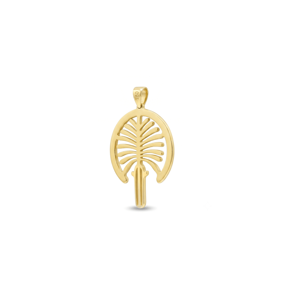 Gold Jewellery Golden 18K Palm Jumeirah Emblem Pendant