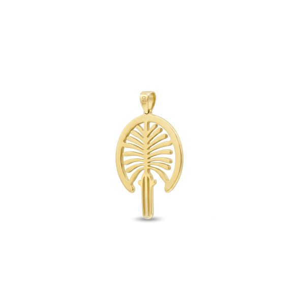 Gold Jewellery Golden 18K Palm Jumeirah Emblem Pendant hover