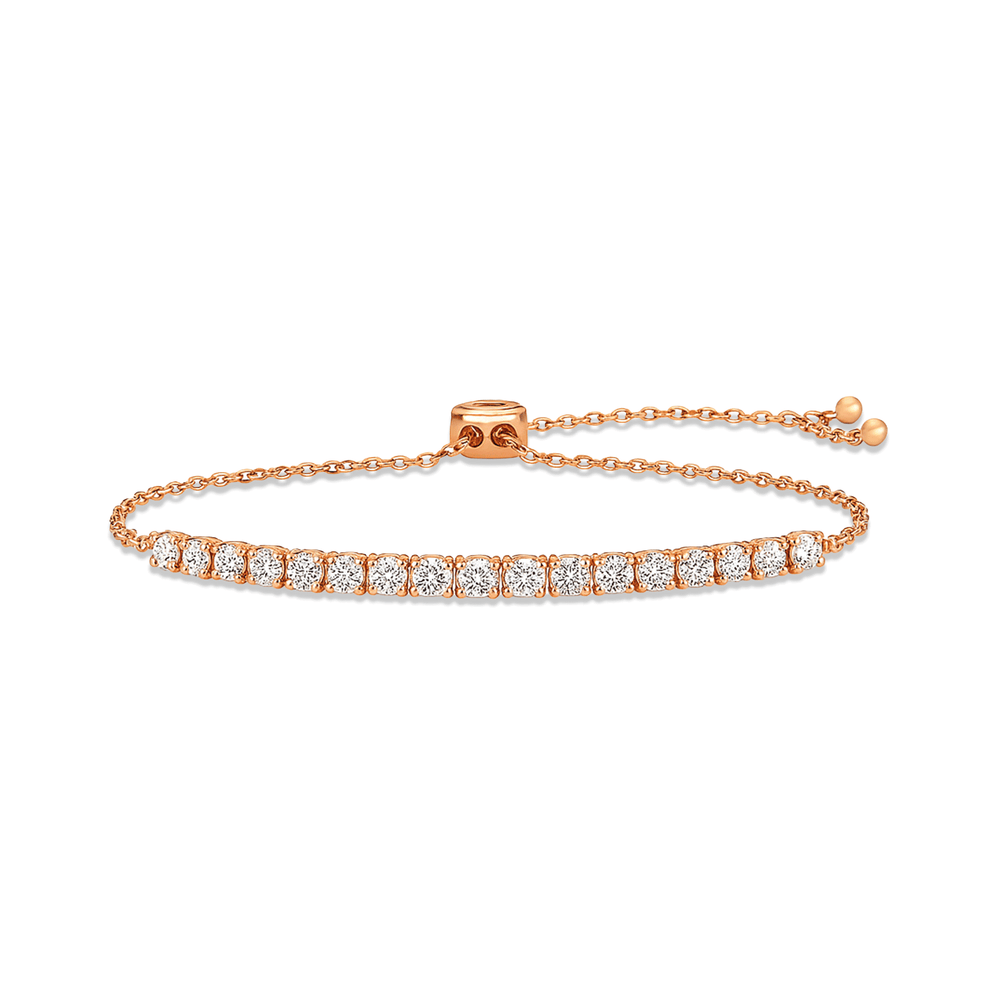 Natural Diamond Tennis Bracelet in 18K Rose Gold