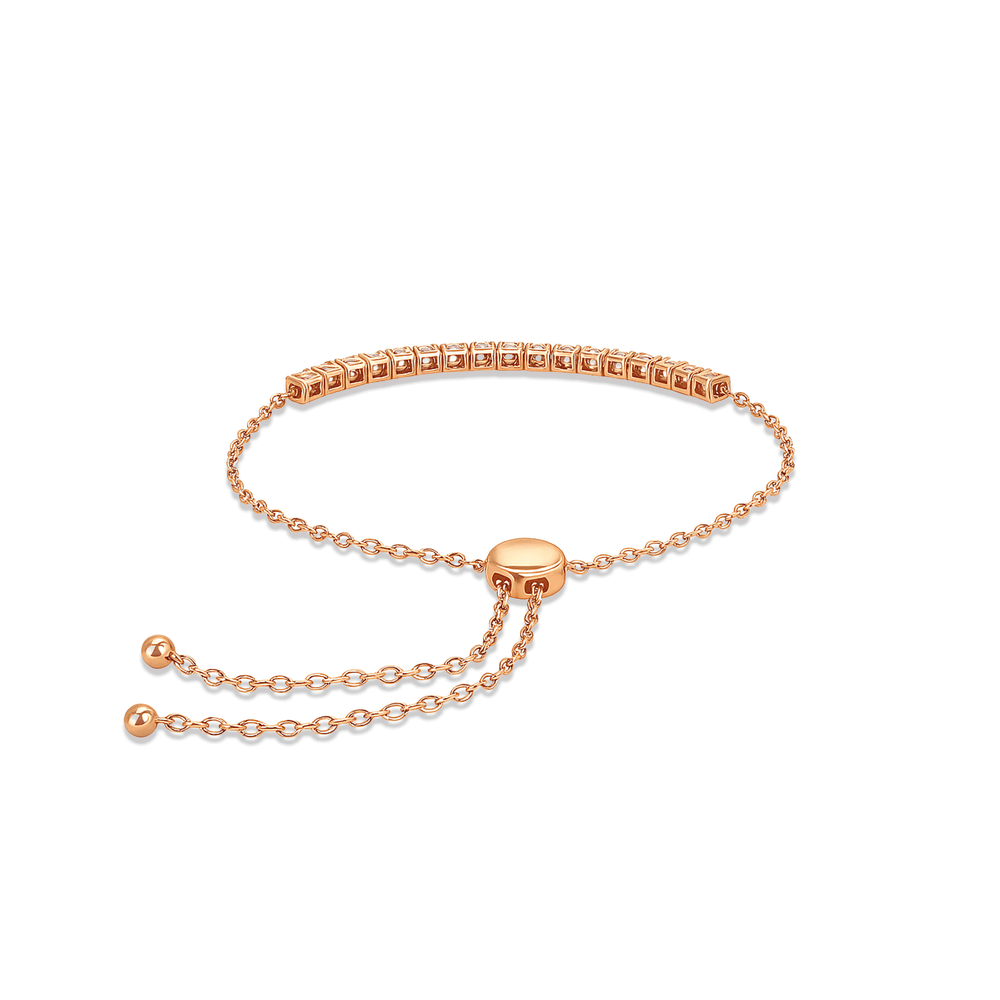 Natural Diamond Tennis Bracelet in 18K Rose Gold
