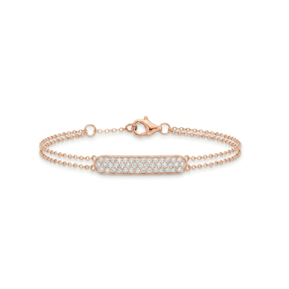 18K Rose Gold Natural Diamond Bracelet for Women – 0.87 CT