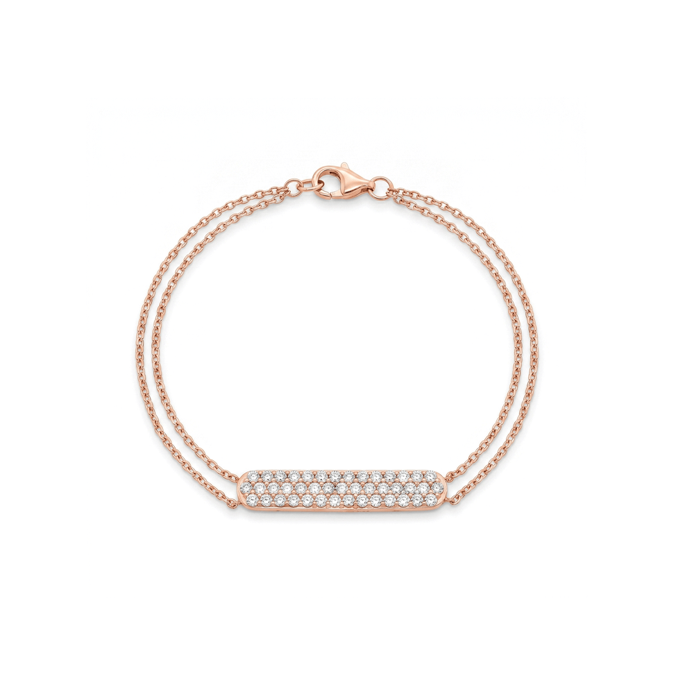 18K Rose Gold Natural Diamond Bracelet for Women – 0.87 CT