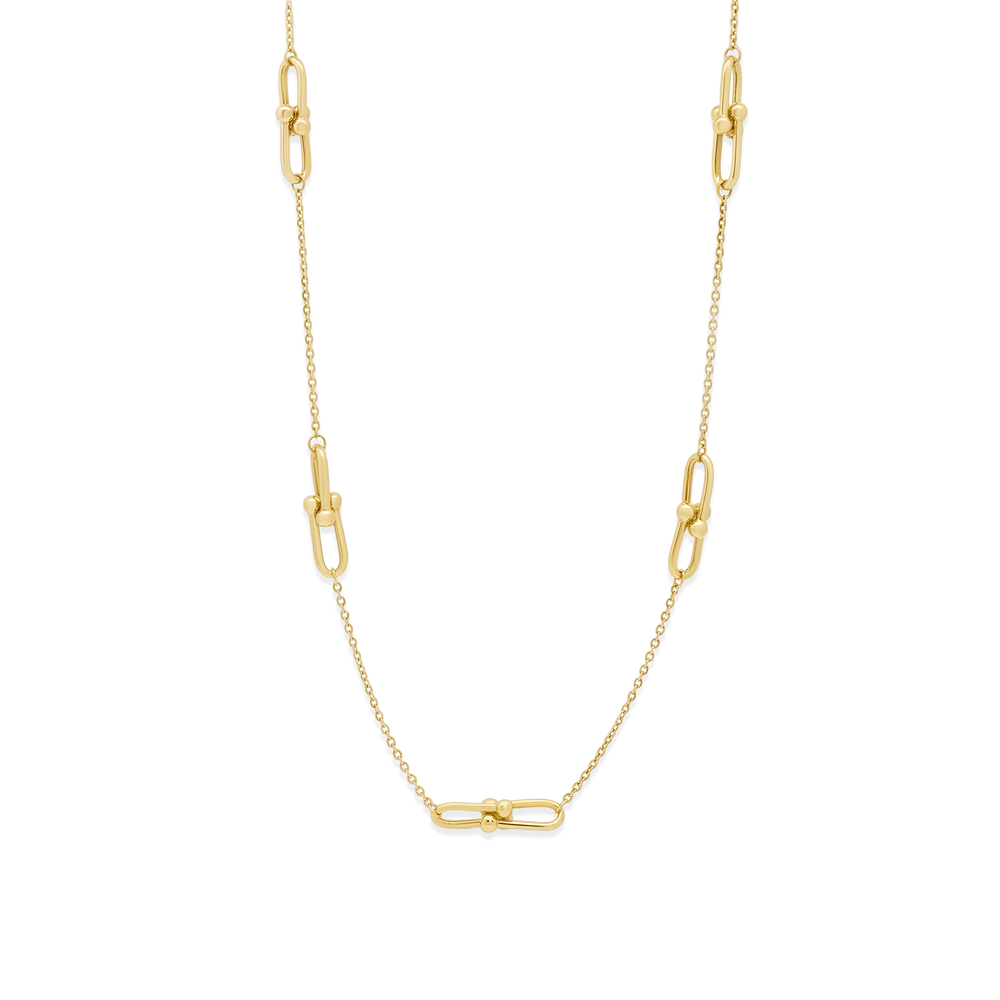 Gold Jewellery Elongated Luxe Link Necklace