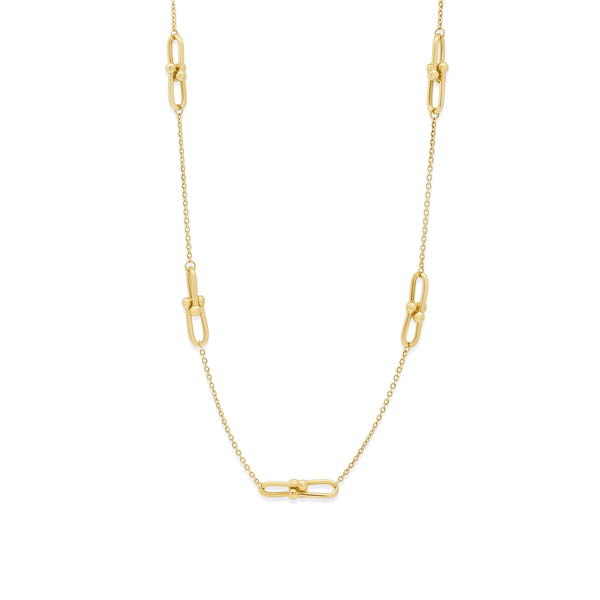 Gold Jewellery Elongated Luxe Link Necklace