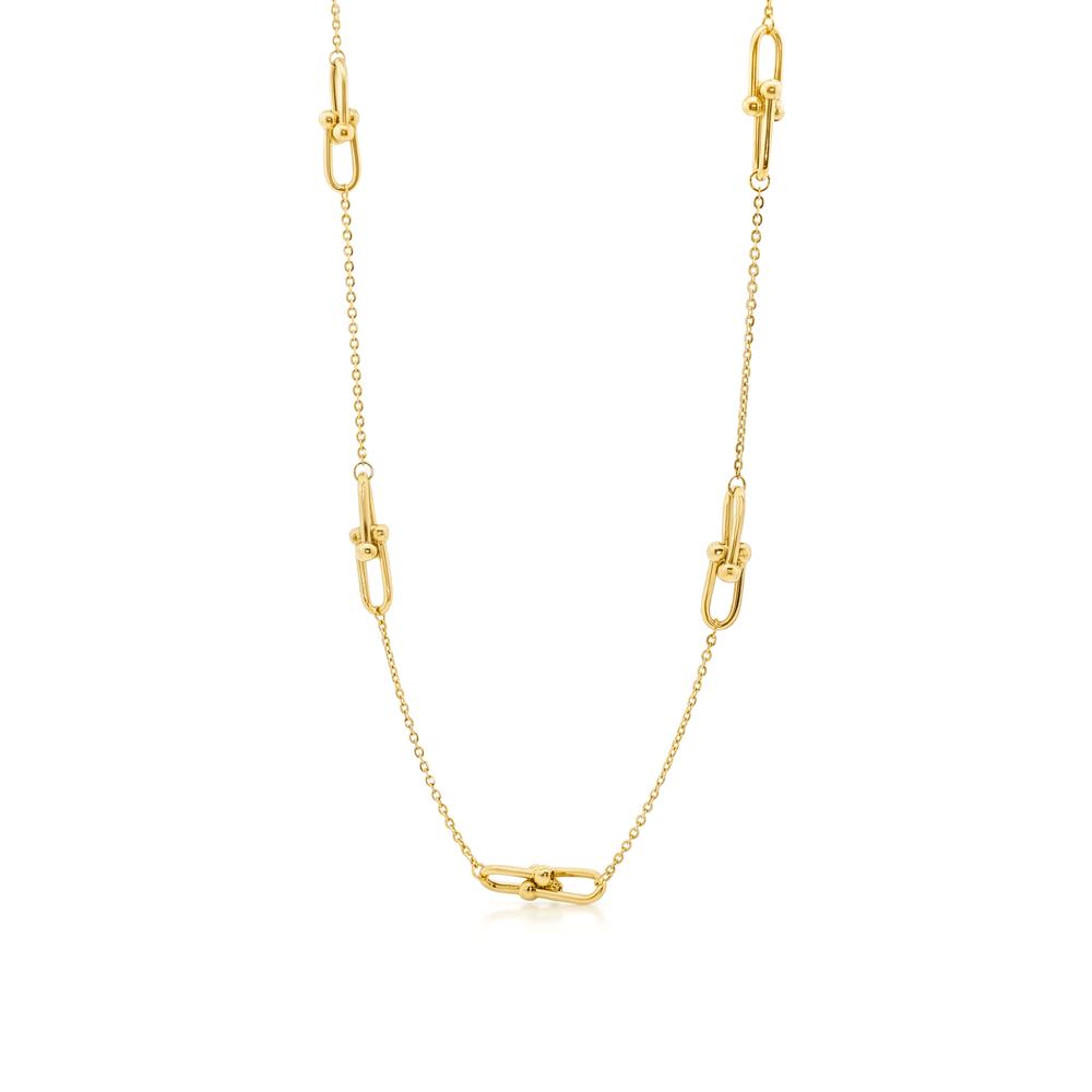 Gold Jewellery Elongated Luxe Link Necklace
