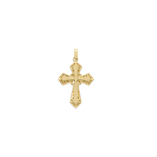 Golden 18K Golden Sovereign Flare Cross Pendant