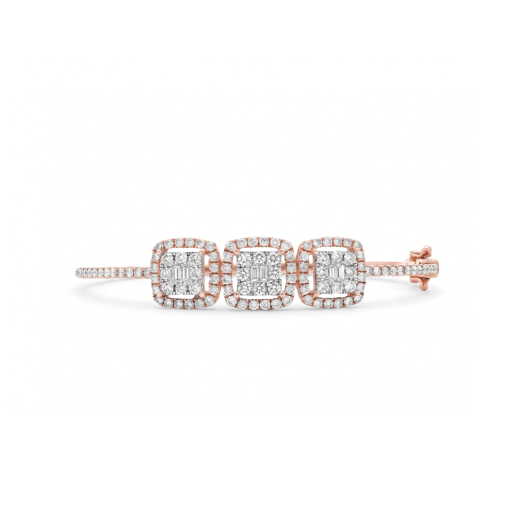 Natural Diamond Triad Radiance Diamond Bangle
