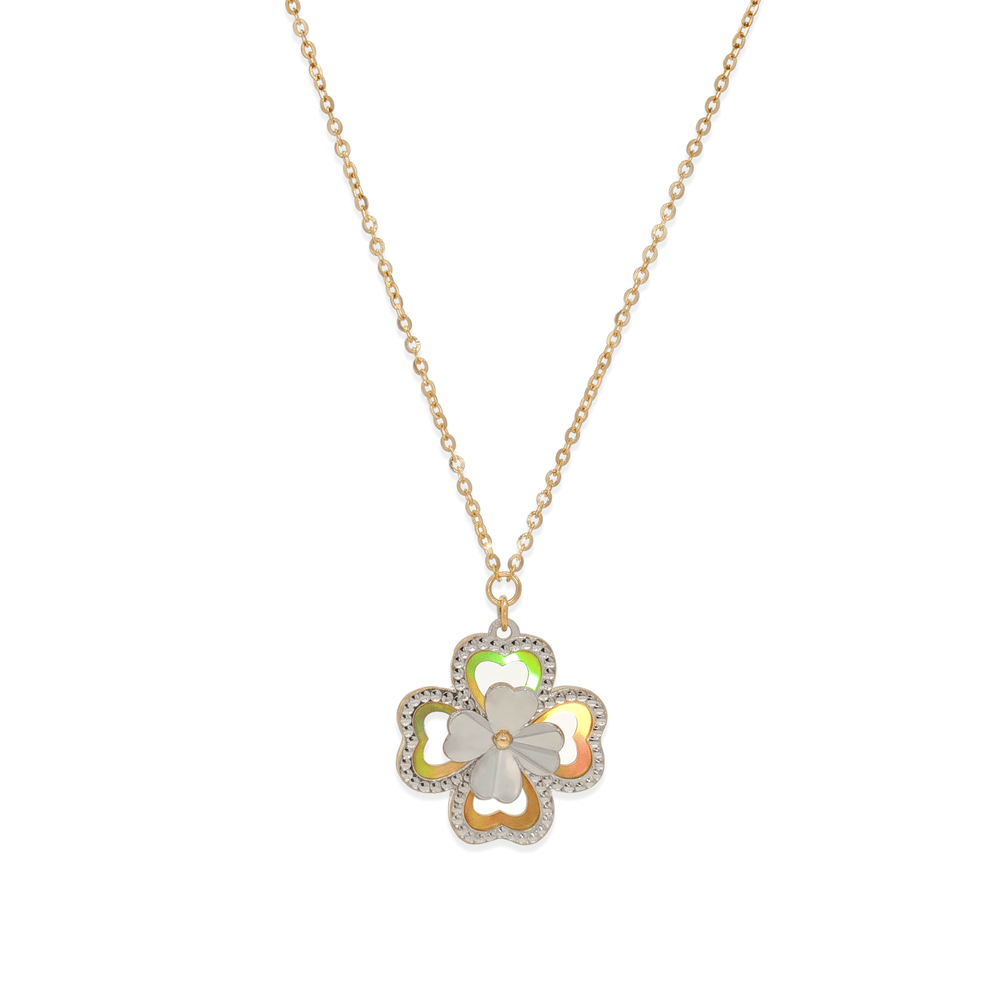 Gold Jewellery Lustre Bloom Clover Pendant