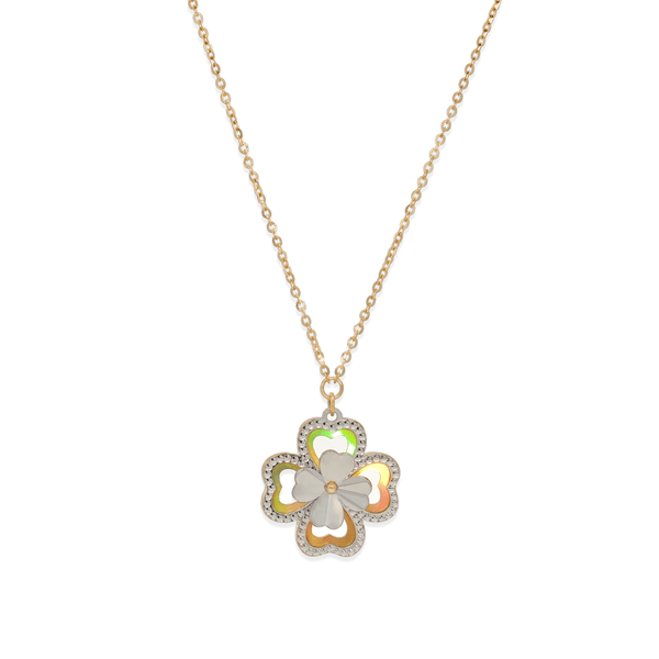 Gold Jewellery Lustre Bloom Clover Pendant