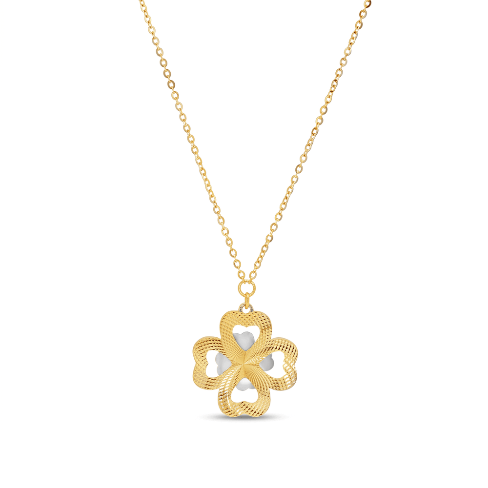 Gold Jewellery Lustre Bloom Clover Pendant