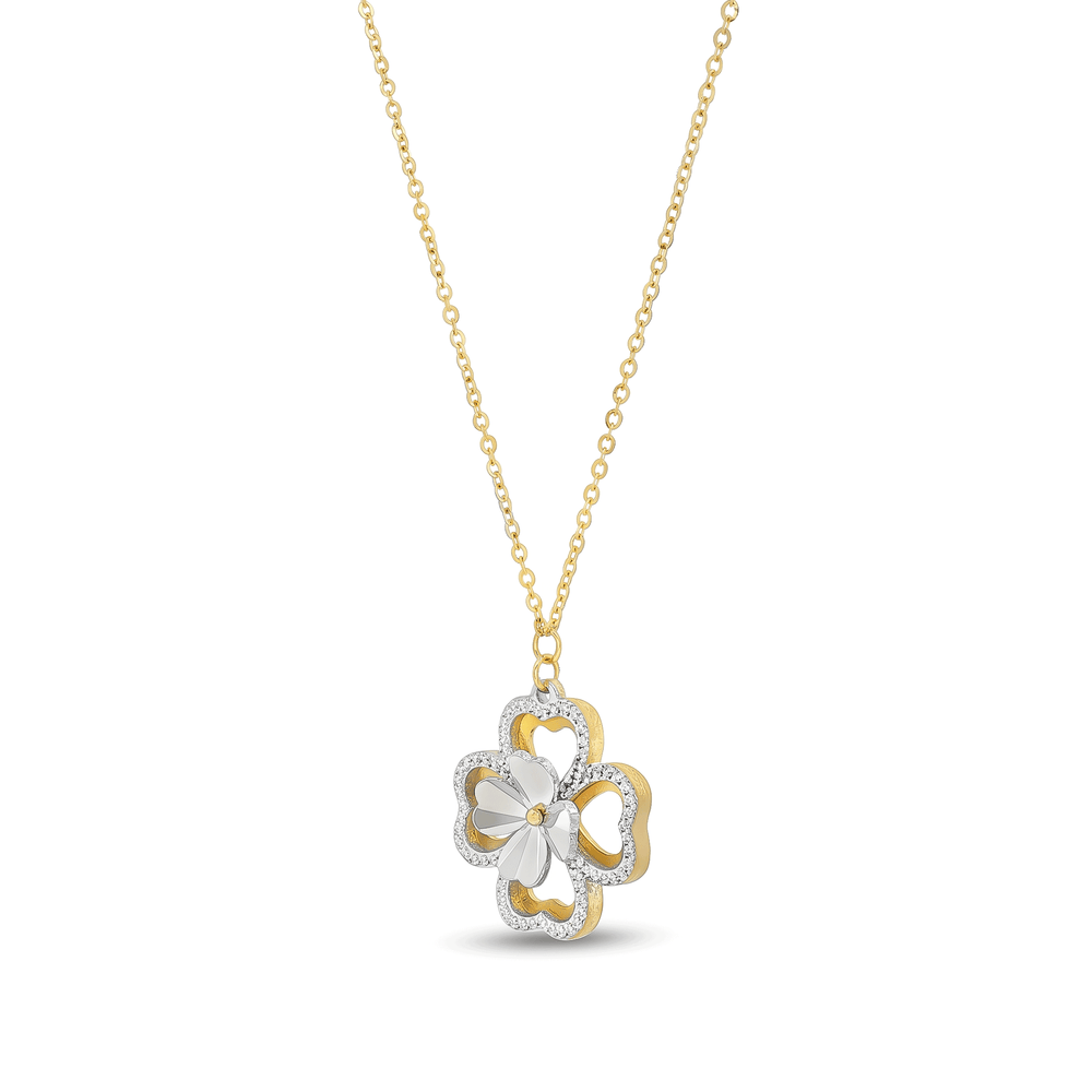 Gold Jewellery Lustre Bloom Clover Pendant
