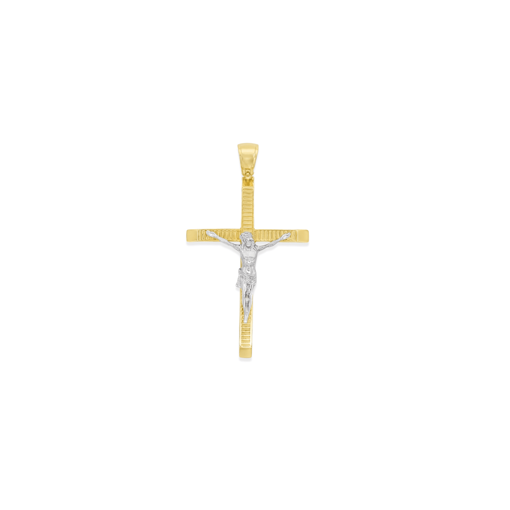 Golden 18K Regal Two-Tone Crucifix | Flashy Jewellery
