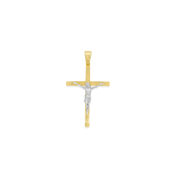Golden 18K Regal Two-Tone Crucifix | Flashy Jewellery
