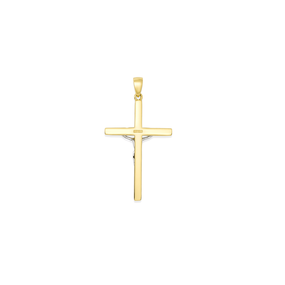 Golden 18K Regal Two-Tone Crucifix | Flashy Jewellery
