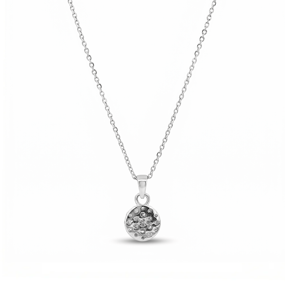 Natural Diamond Flashy “Radiant Cluster” Pendant in 18K White Gold