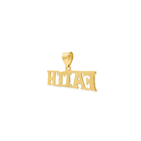 Golden 18K Faith Bold Gold Pendant hover