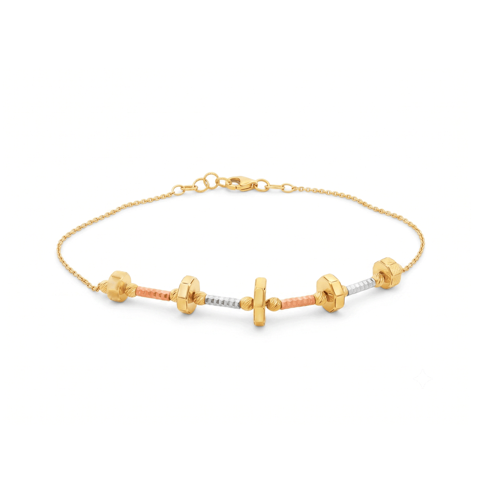 18K Gold Hexa-Bolt Trio Bracelet