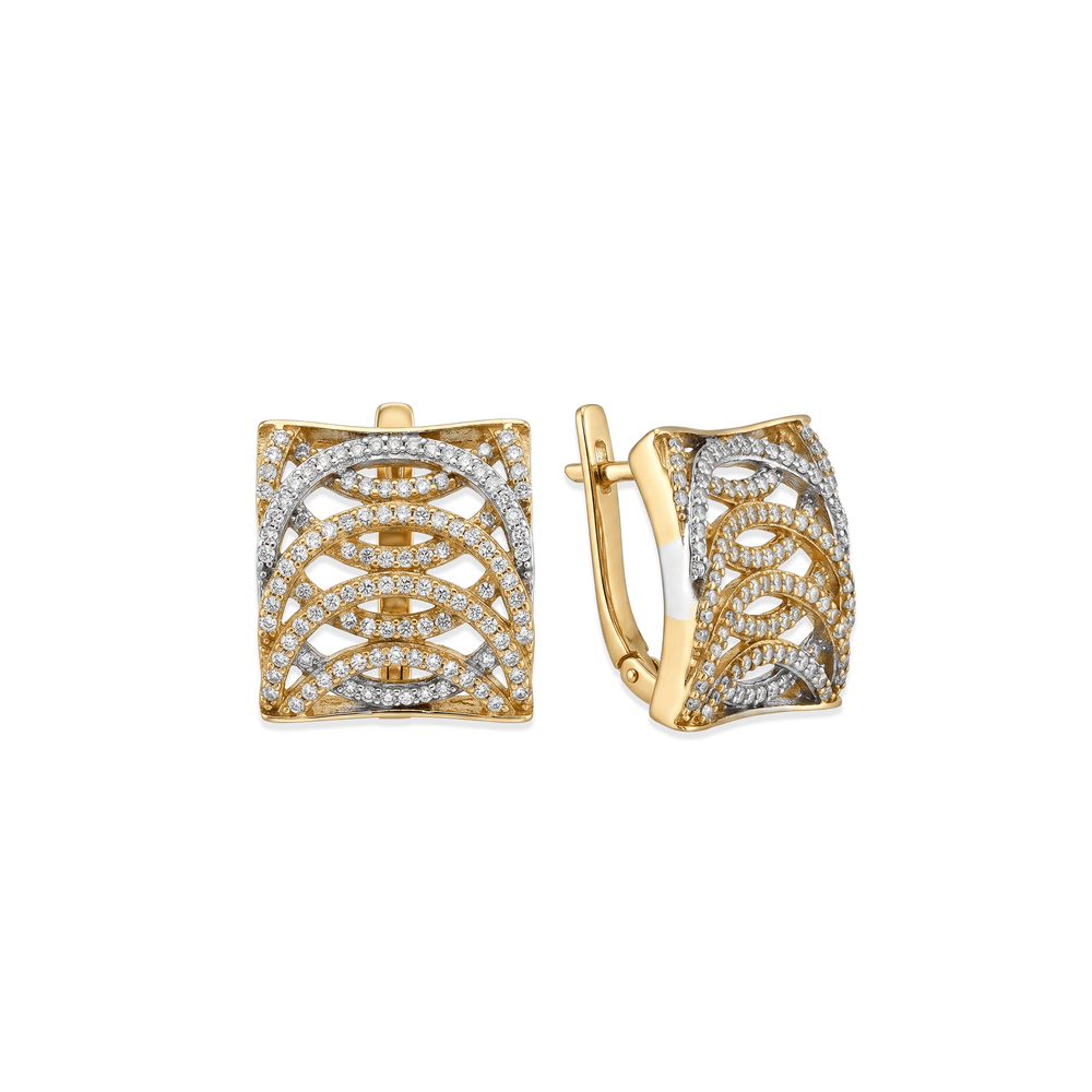 Gilded Waveframe Hoop Earrings