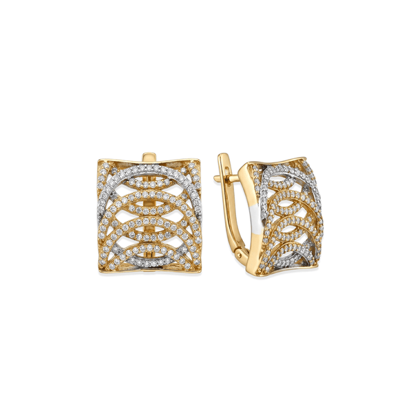 Gilded Waveframe Hoop Earrings
