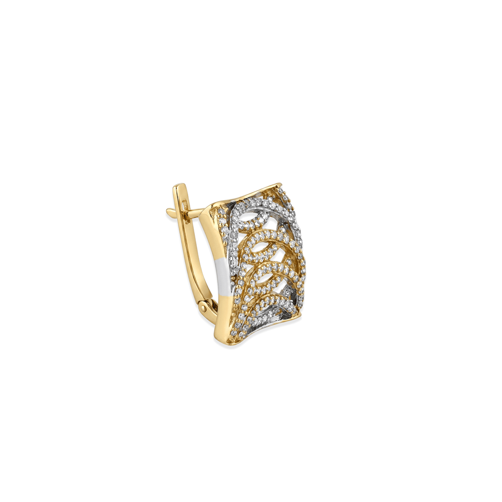 Gilded Waveframe Hoop Earrings