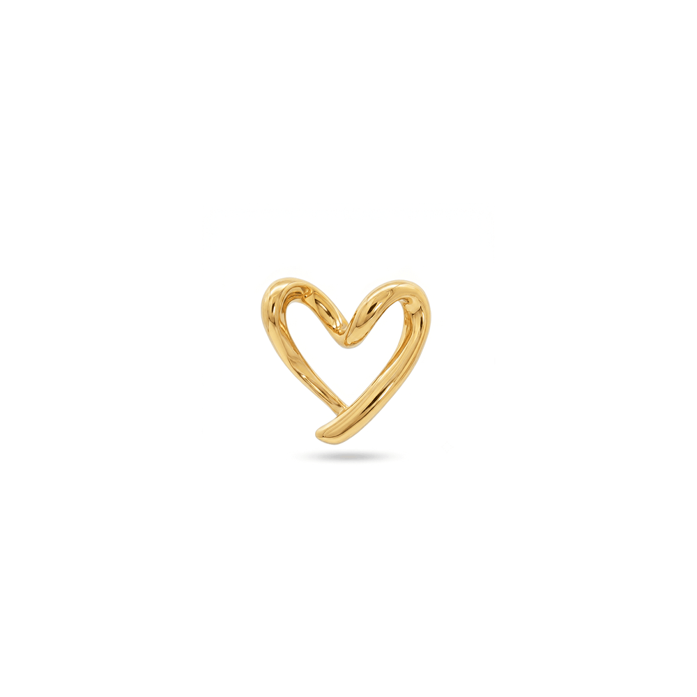 Golden 18K Hollow Heart Pendant