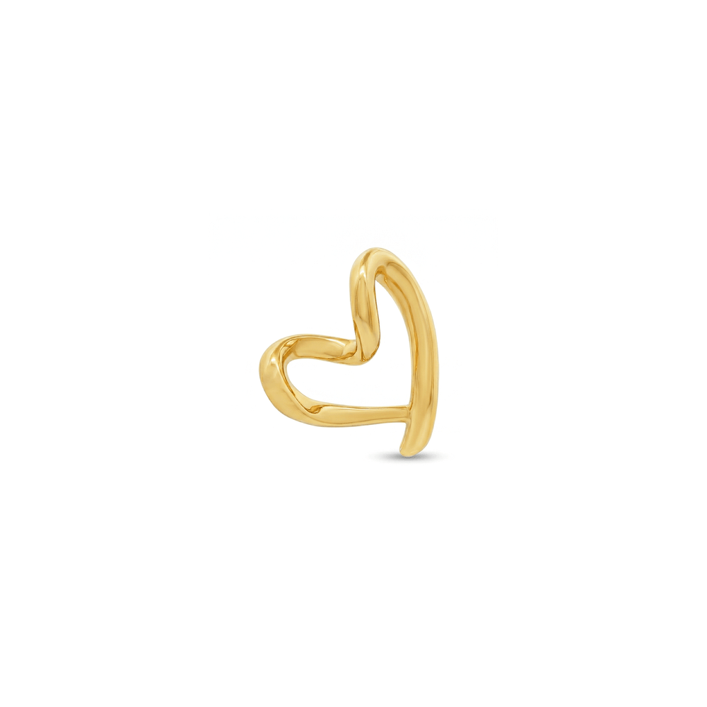 Golden 18K Hollow Heart Pendant