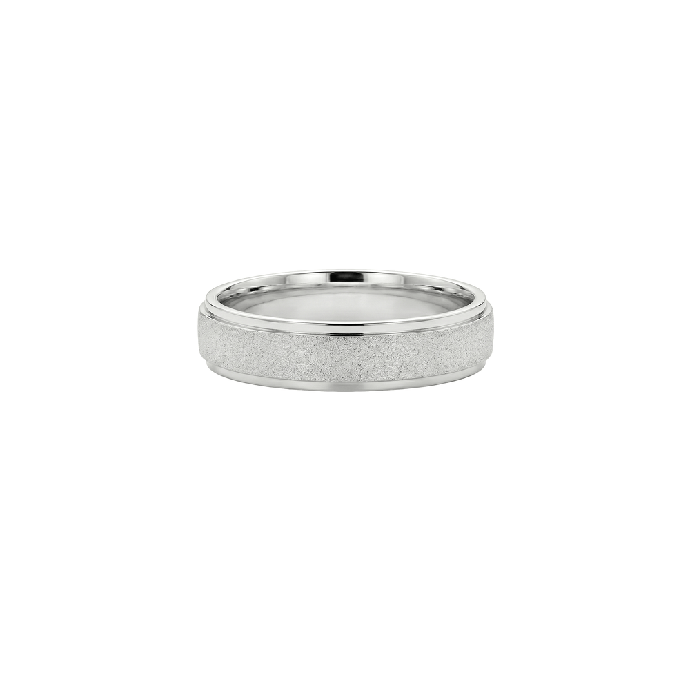 The Matte Edge Band – 18K White Gold Ring