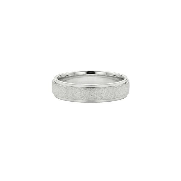 The Matte Edge Band – 18K White Gold Ring