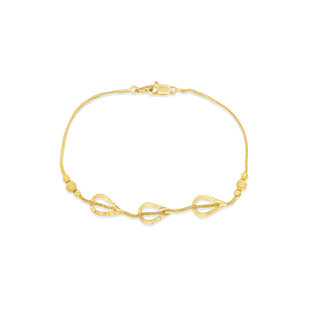 18K Gold Charm Link Bracelet – High Polish Finish