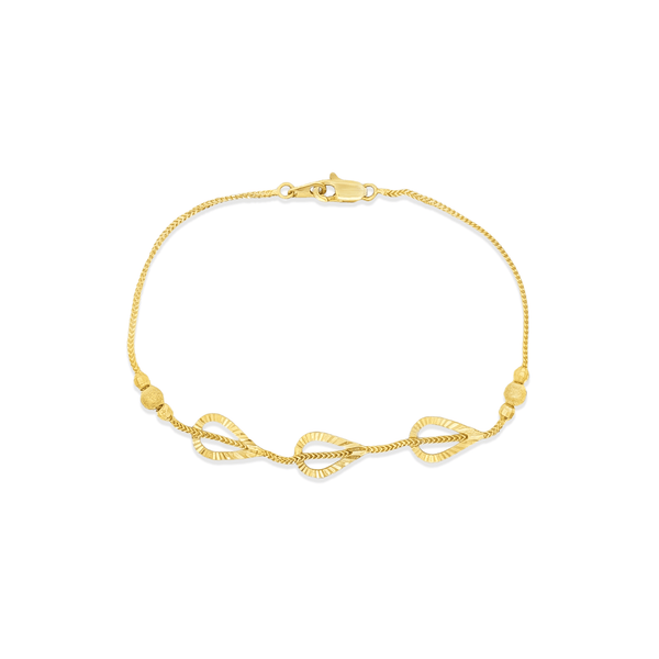 18K Gold Charm Link Bracelet – High Polish Finish