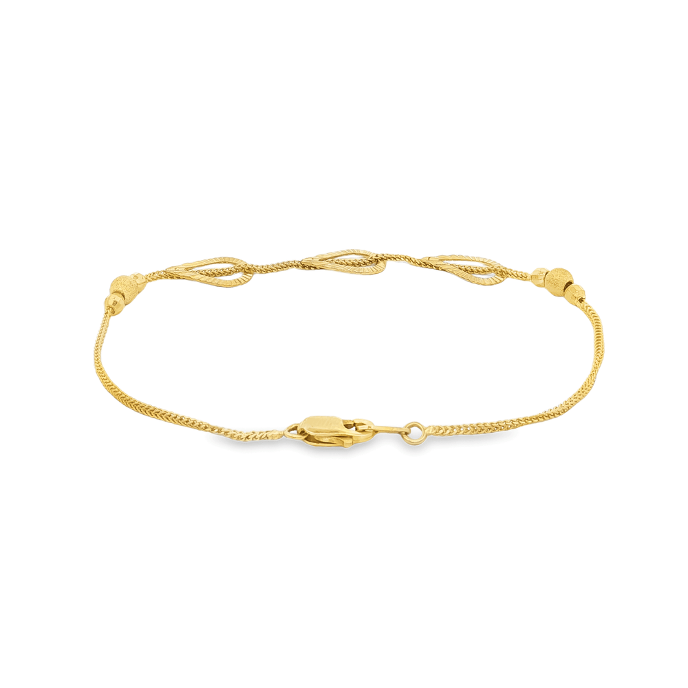 18K Gold Charm Link Bracelet – High Polish Finish
