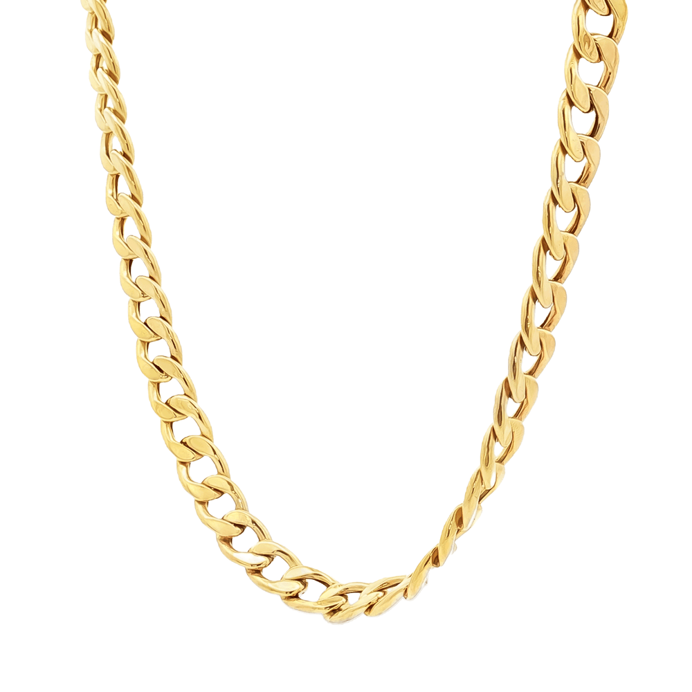 18k Gold Curb Chain Necklace – Luxury Dubai Jewellery