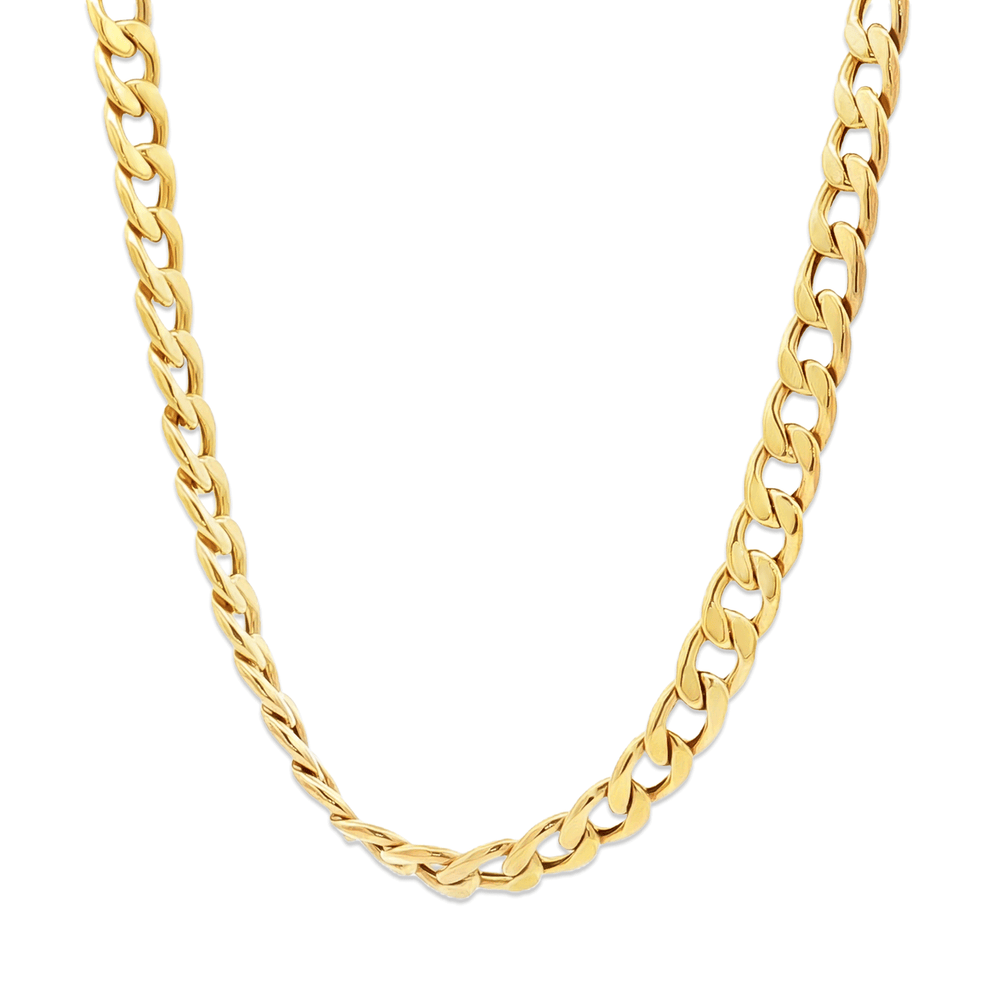 18k Gold Curb Chain Necklace – Luxury Dubai Jewellery