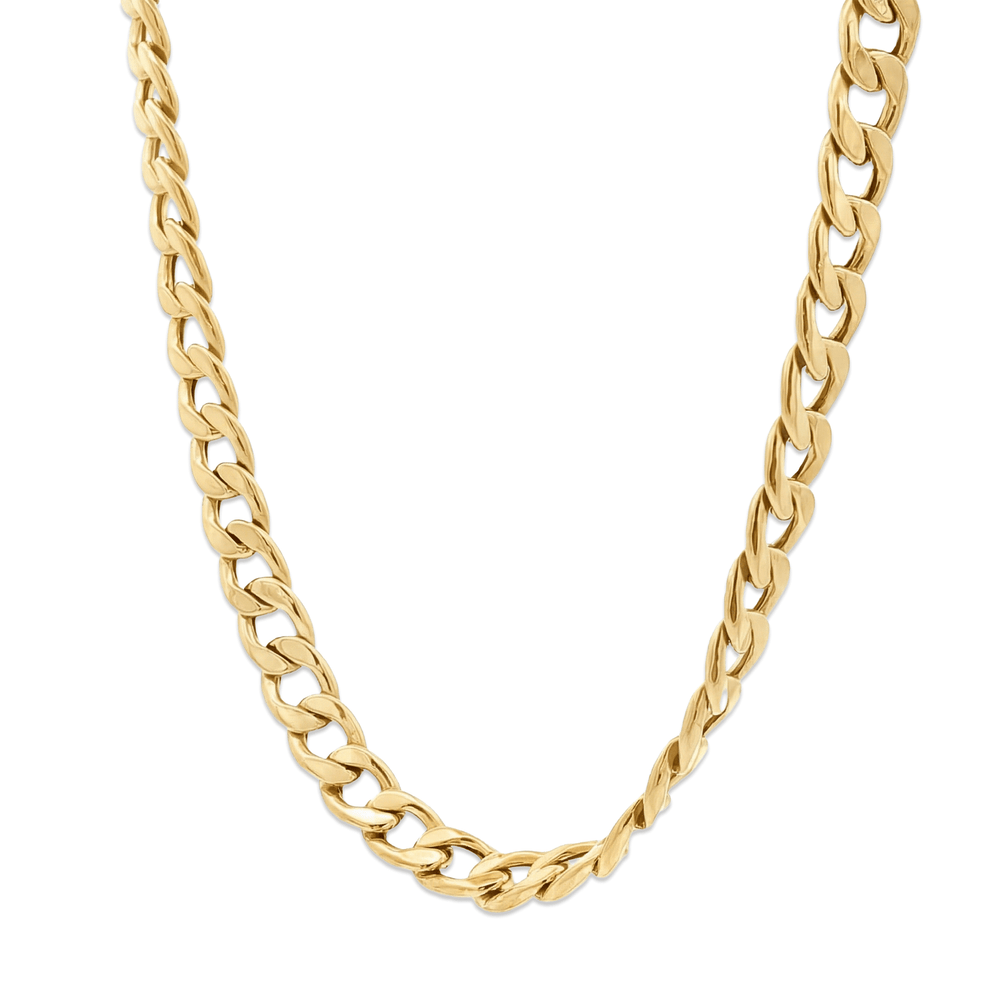 18K Gold Cuban Chain Necklace – Luxury High Polish Finish