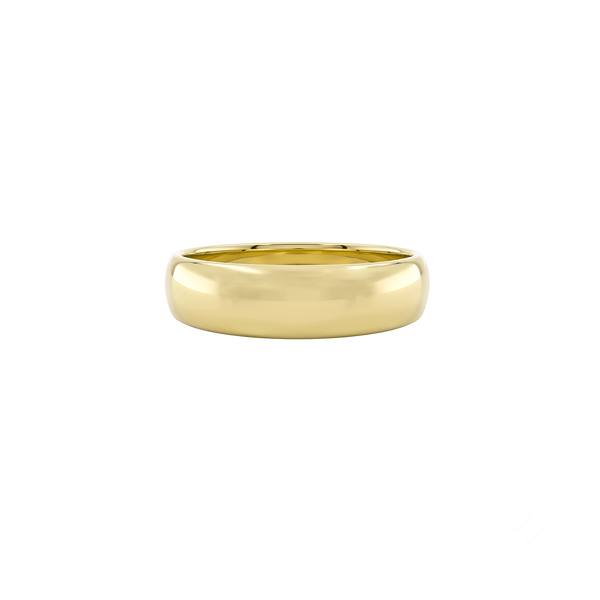 18K Pure Gold Classic Band Ring | High-Polish Finish