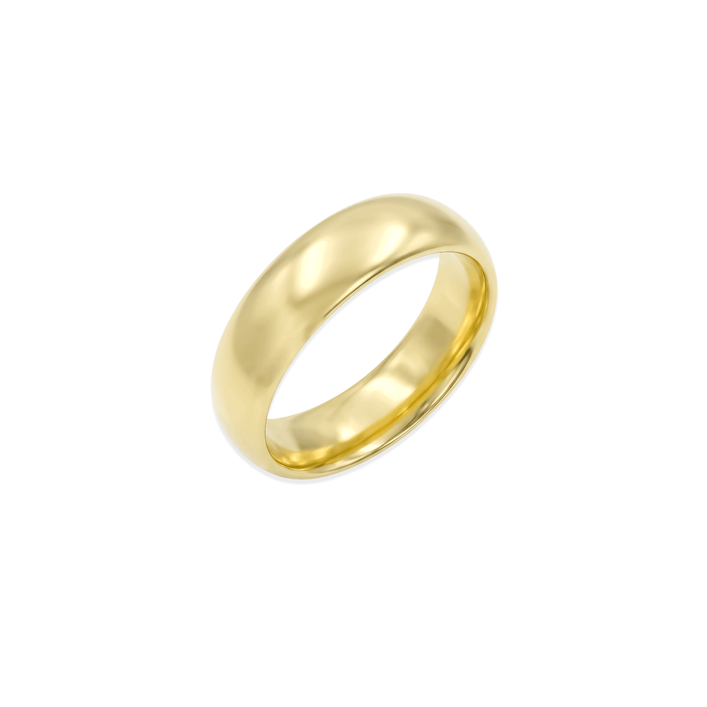 18K Pure Gold Classic Band Ring | High-Polish Finish