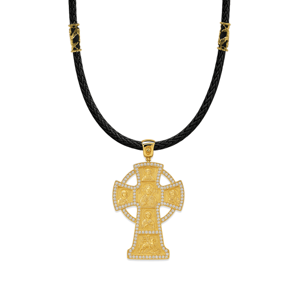 Natural Diamond Prestige Cross Pendant for Men – 50g Gold