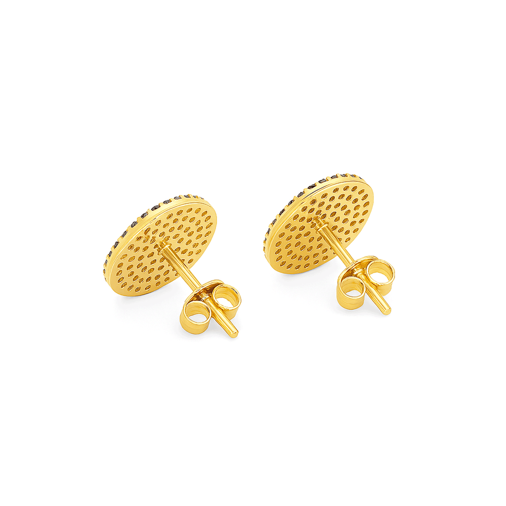 Gold Jewellery Blue & Yellow Radiant Halo Studs