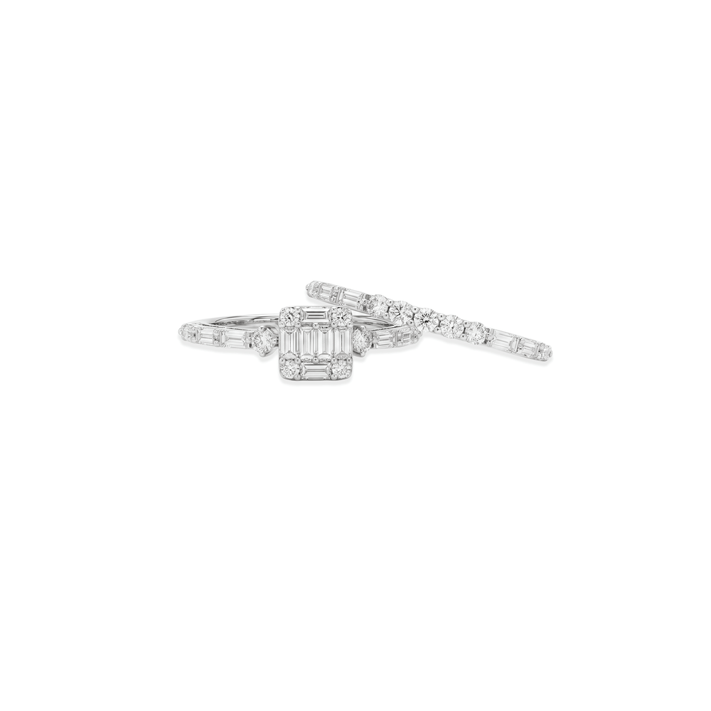 Natural Diamond Baguette Harmony Stacking Duo
